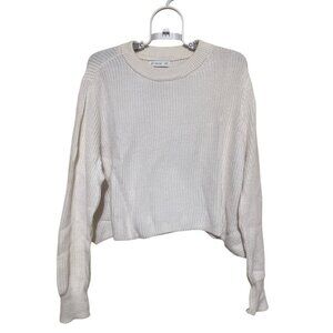 Cotton On Cropped Sweater Cream Oversized Women's Size Small